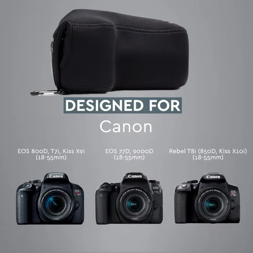 Miniatura 7 de MegaGear MG1194 - Funda de neopreno ultraligera para cámara compatible con Canon EOS Rebel T8i, Kiss X10i, Rebel SL3, Kiss X10, Rebel SL2, Kiss X9