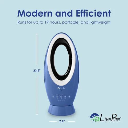 Miniatura 4 de LivePure Ventilador recargable para interiores y exteriores, verde azulado