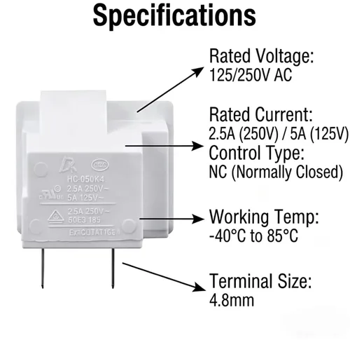 Miniatura 3 de Interruptor de luz de puerta de refrigerador de 2 pies para GE Whirlpool, Maytag, Admiral, Amana ((2PCS)