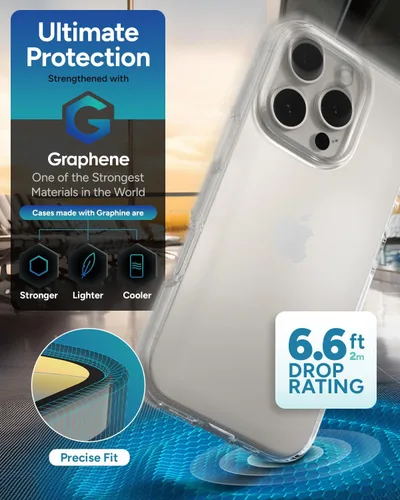 Miniatura 4 de ZAGG Crystal Palace Lite - Funda para iPhone 16 Pro, ultrafina, máxima protección contra caídas con refuerzo de grafeno, tecnología antiamarilleo