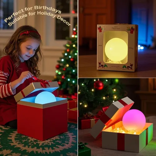 Miniatura 7 de Luz solar de globo brillante de 8 pulgadas, lámpara solar de bola de jardín de 16 colores cambiantes, luz de orbe brillante con control remoto