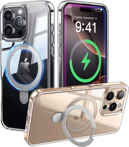 Miniatura 48 de CASEKOO- Funda para iPhone 15 c/soporte magnético invisible [protecc. militar contra caídas] [compatible c/MagSafe], a prueba de impactos, delgada