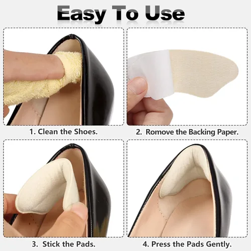 Miniatura 5 de Almohadillas de talón para zapatos demasiado grandes, 6 pares de almohadillas de talón para mujeres, forros de talón para hacer que los zapatos sean