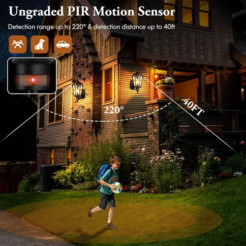 Miniatura 5 de Paquete de 2 luces de pared exteriores grandes con sensor de movimiento de 16 pulgadas, luces de porche del atardecer al amanecer con montaje