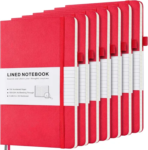 Miniatura 7 de Paquete de 7 cuadernos a rayas, de piel sintética de tapa dura para hombres y mujeres, páginas numeradas gruesas de 3.53 oz/m² con contenido