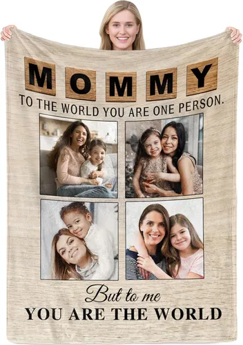Miniatura 10 de MeMoShe Manta personalizada para el día de la madre, regalos de hija, hijo, manta personalizada con fotos, regalos para mamá, mujeres, regalos
