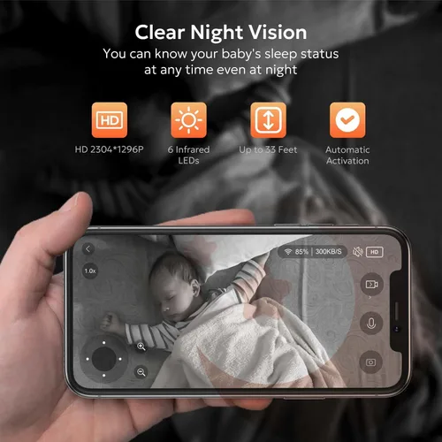 Miniatura 3 de owltron Cámara de seguridad interior 2K, cámaras de 360° para seguridad del hogar con detección de movimiento, WiFi de 2.4G