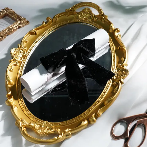 Miniatura 4 de Cinta de terciopelo negro de 1.5 pulgadas, cinta de terciopelo de seda deshilachada negra, terciopelo rústico de Navidad para regalo, borde crudo