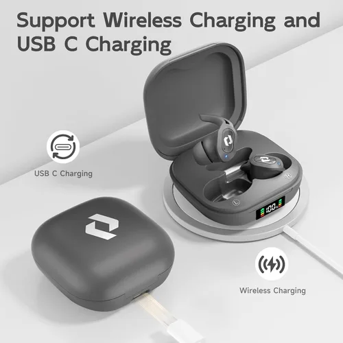 Miniatura 4 de Auriculares inalámbricos con Bluetooth, estuche de carga inalámbrica, auriculares impermeables, micrófono integrado, reproducción de graves estéreo