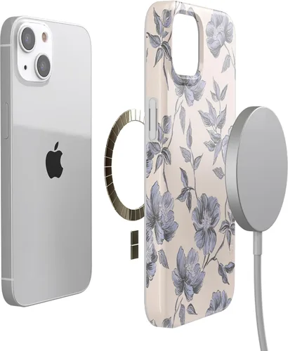 Miniatura 4 de Carcasa Casely para iPhone 13 Ink & Iris Floral Vintage Compatible con MagSafe Diseño Clásico Ultra Delgado