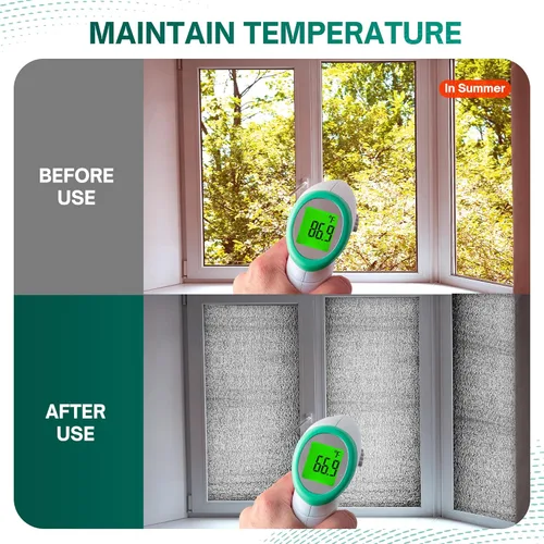 Miniatura 4 de HADOR Rollo de aislamiento de película reflectante para ventana, 24 pulgadas x 10 pies, rollo de aluminio de aluminio de doble cara, bloqueador