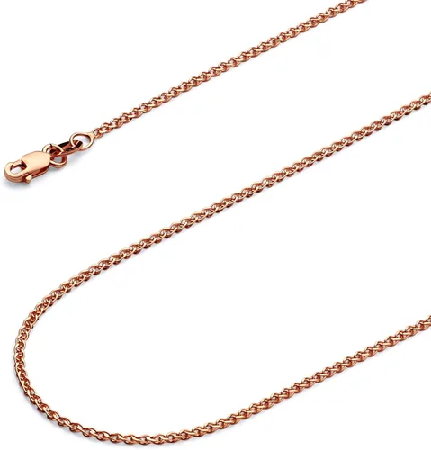 Miniatura 7 de The World Jewelry Center 14k REAL Yellow/White/Rose Gold Solid 2mm, 1.7mm, 1.5mm, 1.2mm Flat Open wheat Chain Necklace with Lobster Claw Clasp