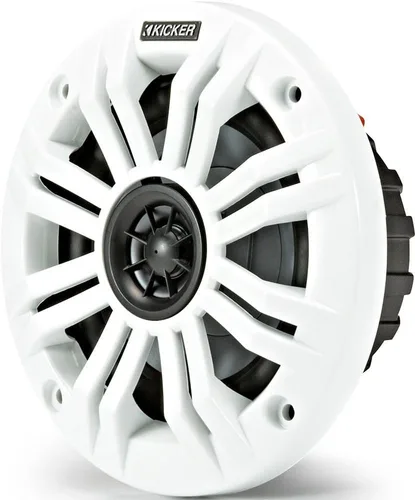 Miniatura 2 de KICKER KM4 - Altavoces coaxiales marinos de 4 pulgadas (3.937 in) con tweeters de 1/2 pulgada (0.512 in), rejillas de 4 ohmios, carbón y blanco