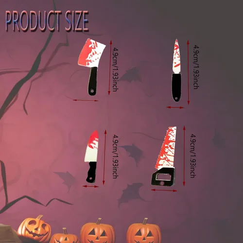 Miniatura 4 de 20 dijes de cuchillos falsos de Halloween, mini cuchillo acrílico de terror, cuentas colgantes para hacer joyas, aretes, pulseras, collares