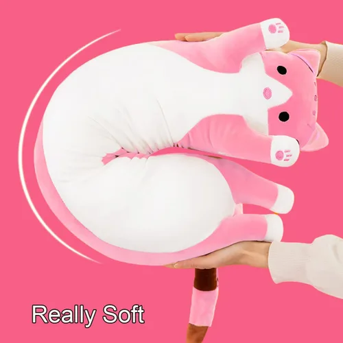 Miniatura 3 de Almohada gigante de gatos de peluche con dibujos animados y gatitos, almohada para dormir, suave y larga, almohada para el cuerpo, muñeca y gato