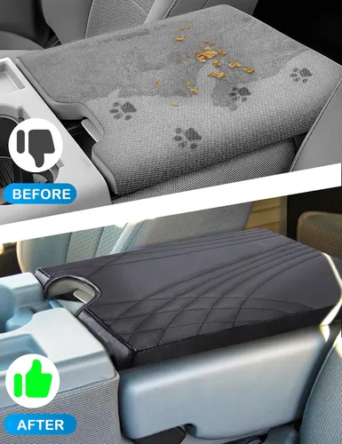 Miniatura 4 de Funda de consola central para Ford F150 2015-2024, F250 F350 F450 2017-2024 con asiento de salto 40/20/40, funda de consola, funda de asiento