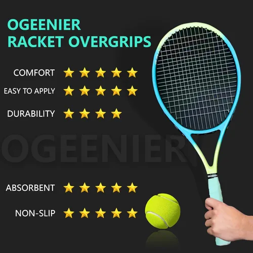 Miniatura 4 de OGEENIER Tennis Racket Grip Tape, 3, 6, 12 Pack Tennis Overgrip Tape, Absorbent and Anti-Slip, Precut Soft Racquet Wrap Grips Tape for Pickleball