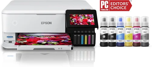 Miniatura 3 de Epson EcoTank Photo ET-8500 Impresora inalámbrica a color todo en uno Supertank, blanco, papel fotográfico grande y de alta calidad brillante