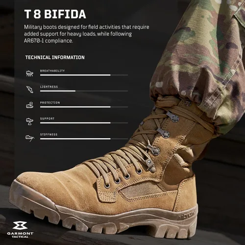 Miniatura 2 de GARMONT TACTICAL T8 Bifida Military Combat Boots for Men and Women, Army, Air Force, AR670-1 Compliant Footwear, Suede Leather, Multi-Terrain Shoes