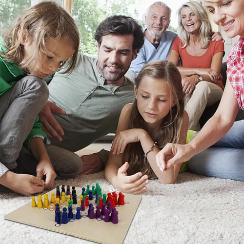 Miniatura 7 de Juegoal Juego de mesa de madera 7 en 1 para niños y adultos, juego de mesa clásico de viaje portátil