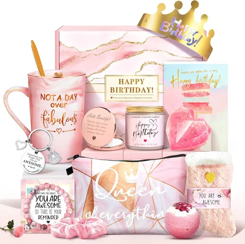 Jumway Not A Day Over Fabulous Juego de Tazas de Regalo - Regalos de Cumpleaños para Mujeres - Divertidas Ideas de Regalo de Cumpleaños para Ella,