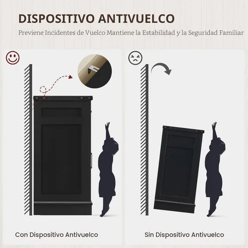 Miniatura 8 de usikey Armario buffet, aparador grande de 61 pulgadas con 3 cajones, barra de café de granja con 4 puertas, para cocina, sala de estar, color negro