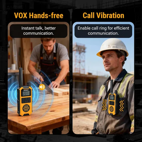 Miniatura 5 de NXGKET Walkie Talkies de alta resistencia para adultos, radios bidireccionales de largo alcance, IP67 impermeable, 2M a prueba de caídas, NOAA