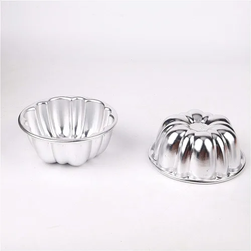 Miniatura 4 de LoBake 10 piezas de media bola de calabaza uva vollyball Shell aluminio tarta molde jalea pudín taza magdalena molde herramientas para hornear