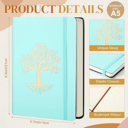 Miniatura 2 de Dispowreath Paquete de 10 cuadernos rayados de cuero A5 de tapa dura para escribir, 200 páginas, 10 colores, bloc de notas para viajes, trabajo