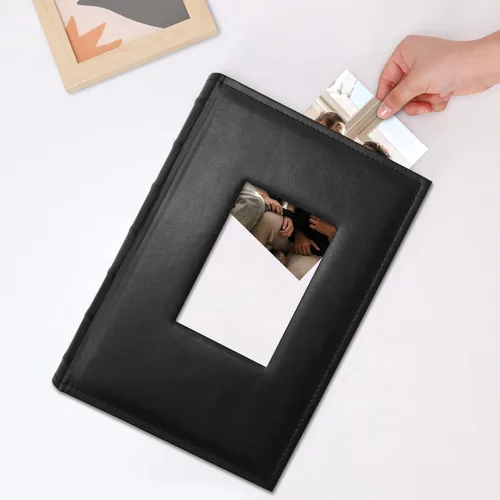 Miniatura 6 de Vienrose Álbum de fotos de 4 x 6 pulgadas, 300 fotos con cubierta de cuero, gran capacidad, libro de fotos deslizable para boda, bebé vacaciones