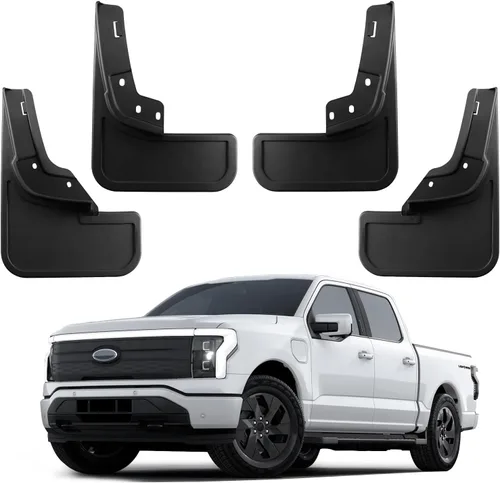 Ecarzo Aletas de barro para F150 Lightning Accesorios 2022 2023 2024 2025 Protectores de barro para todo tipo de clima, no requiere perforación,