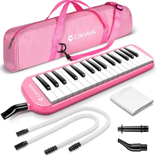 Miniatura 14 de CAHAYA Melódica 32 Teclas Boquilla de Tubos Dobles Piano de Aire Teclado Instrumento Musical con Bolsa de Transporte 32 Teclas, Negro, CY0050-1