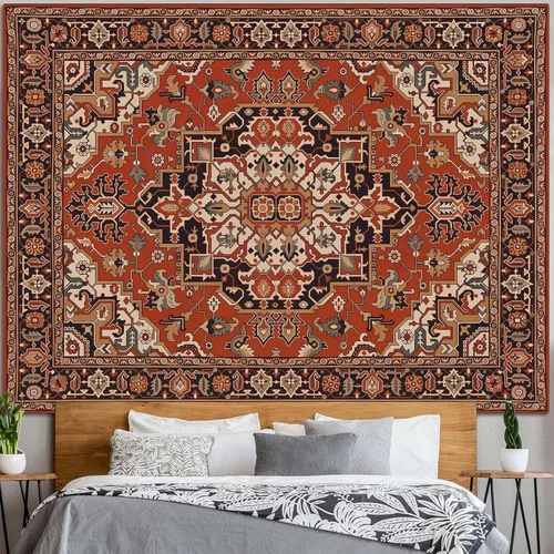 Miniatura 19 de Fowocu Boho Floral Tapestry Wall Hanging Hippie Indian Bohemian Mandala Tapestry Aesthetic Vintage Flower Medallion Beige Yellow Small Tapestries