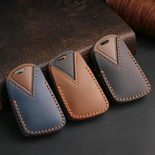 Miniatura 6 de OLLEN Funda de cuero de alta calidad sin tornillos para llavero, compatible con GMC Yukon Denali Sierra Chevy Silverado Suburban Tahoe Buick