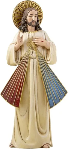 Avalon Gallery Figuras inspiradas en Hummel pintadas a mano, figura católica tallada, 8 pulgadas, Divine Mercy Divina Misericordia