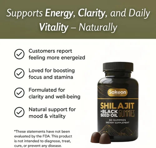 Miniatura 2 de Gomitas Shilajit puras para hombres y mujeres, Shilajit con aceite de semilla negra, resina pura del Himalaya de alta potencia para energía, apoyo