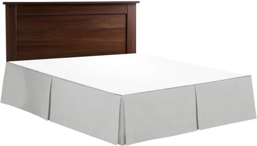Miniatura 12 de Falda de cama plisada tipo caja de algodón 100% con 800 hilos - Volante plisado de lujo contra el polvo, falda de cama moderna de calidad hotelera