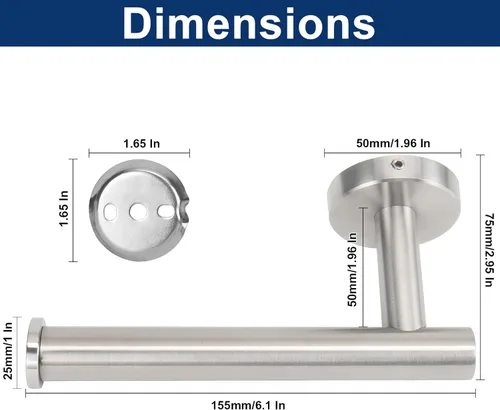 Miniatura 6 de NearMoon Portarrollos de papel higiénico para baño, acero inoxidable premium SUS304 a prueba de óxido montado en pared para baño, cocina