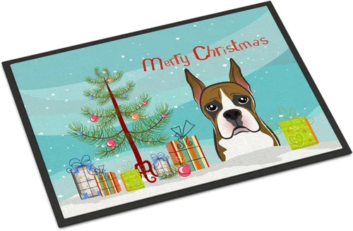 Miniatura 162 de Caroline's Treasures BB1616MAT - Tapete para puerta delantera de árbol de Navidad y sabueso afgano de 18 x 27 pulgadas, para interiores