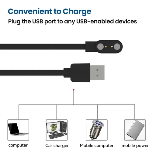 Miniatura 7 de Adaptador magnético de 2 pines para reloj inteligente, compatible con Willful YAMAY Letsfit Letscom Fitpolo Lintelek VeryFitPro SW021 SW023 SW025