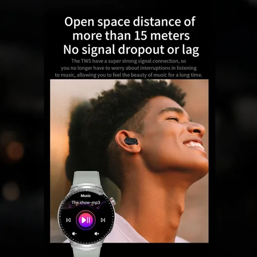 Miniatura 5 de Reloj inteligente con auriculares, pantalla grande HD de 1.85 pulgadas, reloj inteligente 2 en 1, llamada BT, más de 110 modos deportivos