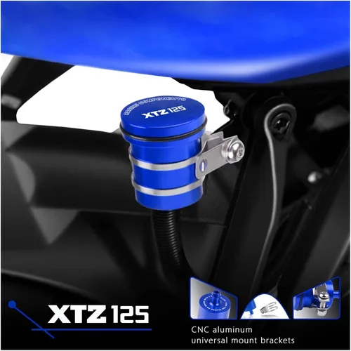 Miniatura 5 de DOLOX Vaso de aceite para Yamaha XTZ125 2003-2016 XTZ 125 2004 2005 2006 2007 2008 2009 10 10 Depósito de líquido de freno trasero Depósito de Negro