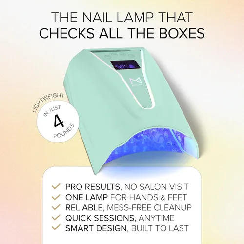 Miniatura 7 de M - Crystal Cure - Lámpara de uñas UV/LED de 128 W Curado rápido con 45 potentes LED de 365 nm+405nm Inalámbrica, recargable, sensor automático