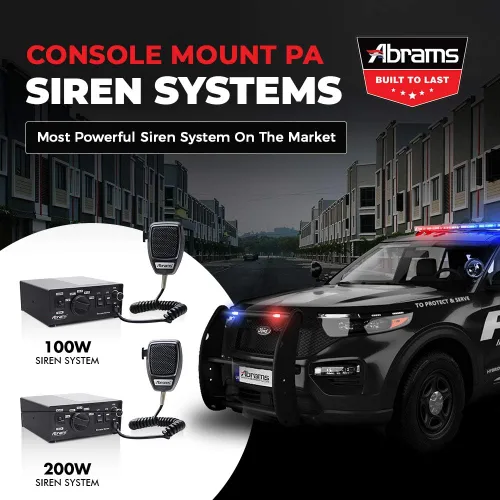 Miniatura 3 de Abrams Sistema PA de sirena de policía para automóvil, sirena de emergencia de escape de 200 W para vehículos, sistema de sirena de montaje