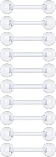 Miniatura 9 de Anillos de plástico para pezón – Anillos de lengua transparentes – Piercing hipoalergénico recto Bioflex