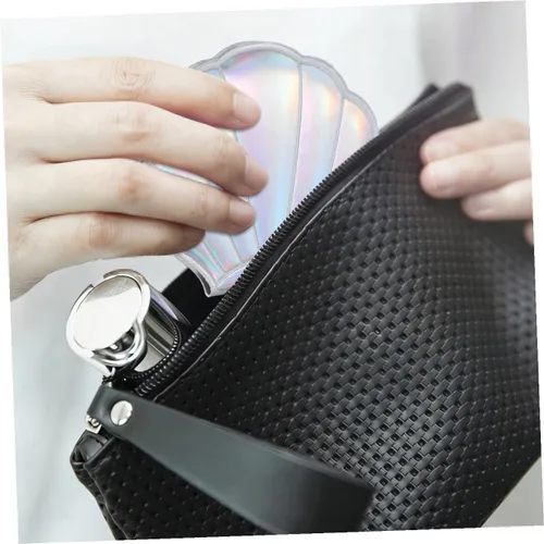 Miniatura 4 de Luxshiny Espejo de bolsillo para mujer, espejo de billetera delgado, plegable, portátil, compacto, de doble cara, plegable para maquillaje ()