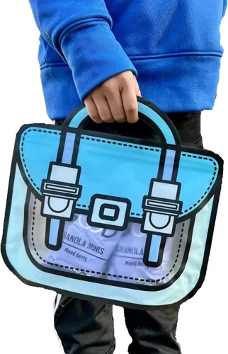 Miniatura 5 de Trendybag - Bolsas de regalo de fiesta con asa superior, color rojo y azul, 20 bolsas de cumpleaños con parte inferior de pie (L, color mixto)