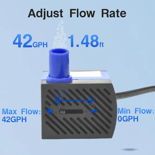 Miniatura 3 de CONQUERALL 2.5W Mini bomba de fuente 42GPH sumergible al aire libre 1.48ft cabeza para tanques de peces nano