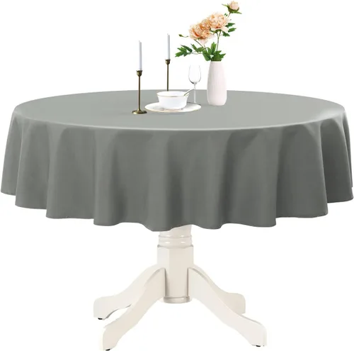 Miniatura 31 de Romanstile Mantel redondo impermeable, resistente a las manchas y sin arrugas, para cocina, comedor, fiesta, boda