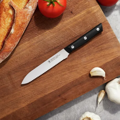 Miniatura 2 de HENCKELS Cuchillo utilitario dinámico de filo navaja de 5 pulgadas, cuchillo para tomate, ingeniería alemana respaldada por más de 100 años